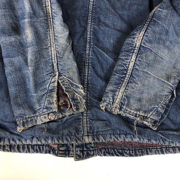 Dubble Ware 60's Denim Chore Jacket Wool Blanket Lined Vintage Workwear Coat - Picture 14 of 16